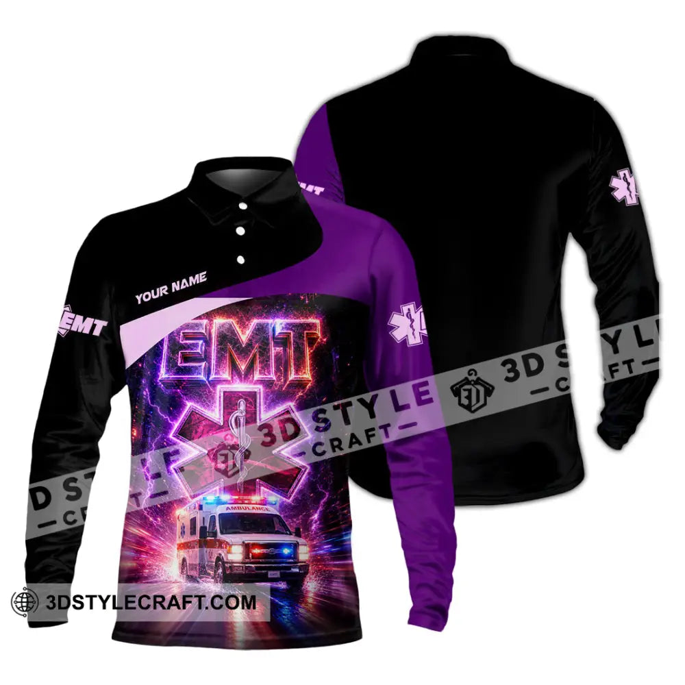 Unisex Shirt - Custom EMT Shirt - Long Sleeve Polo / S - T-shirt