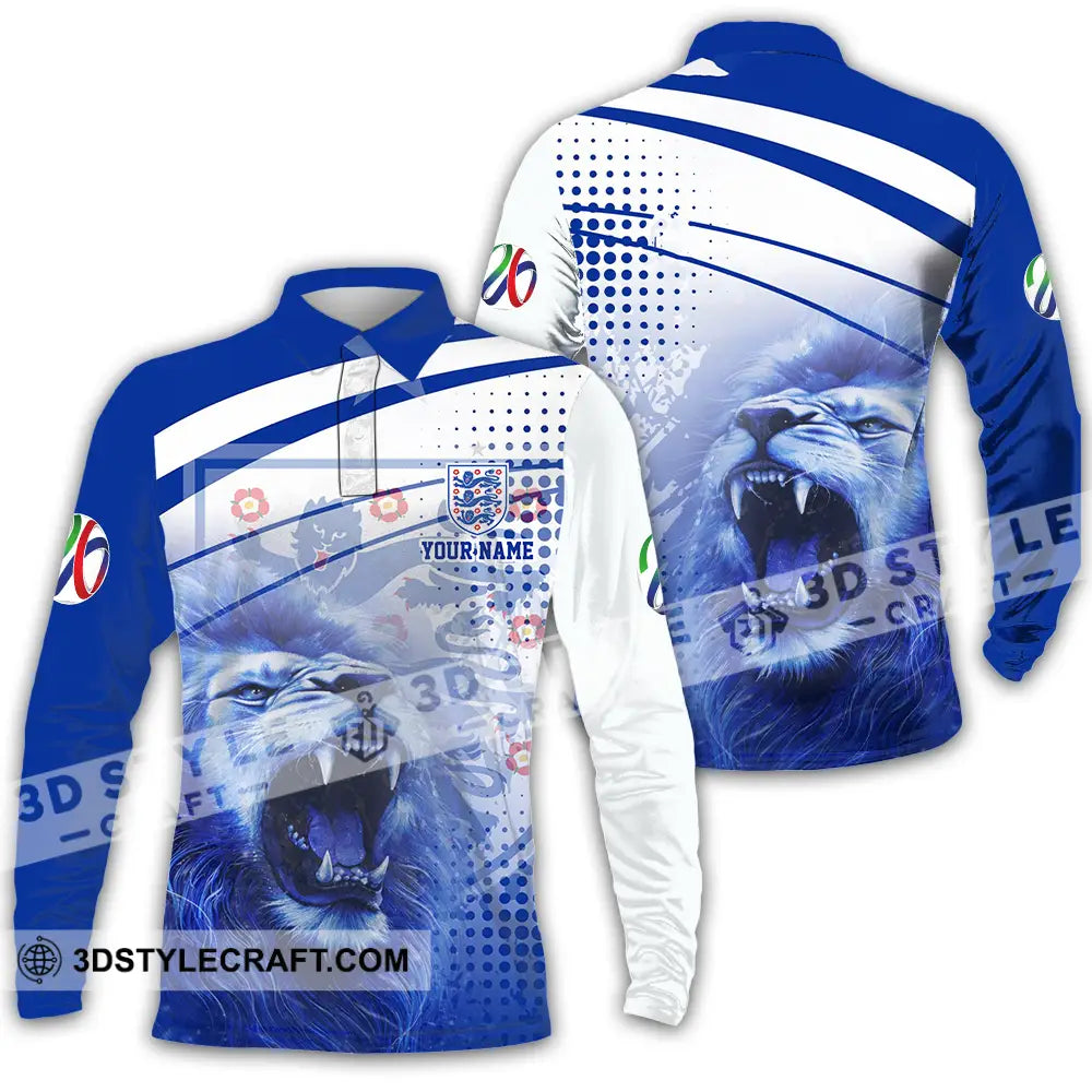 Unisex Shirt - Custom England 3D Shirt Long Sleeve Polo / S T-shirt