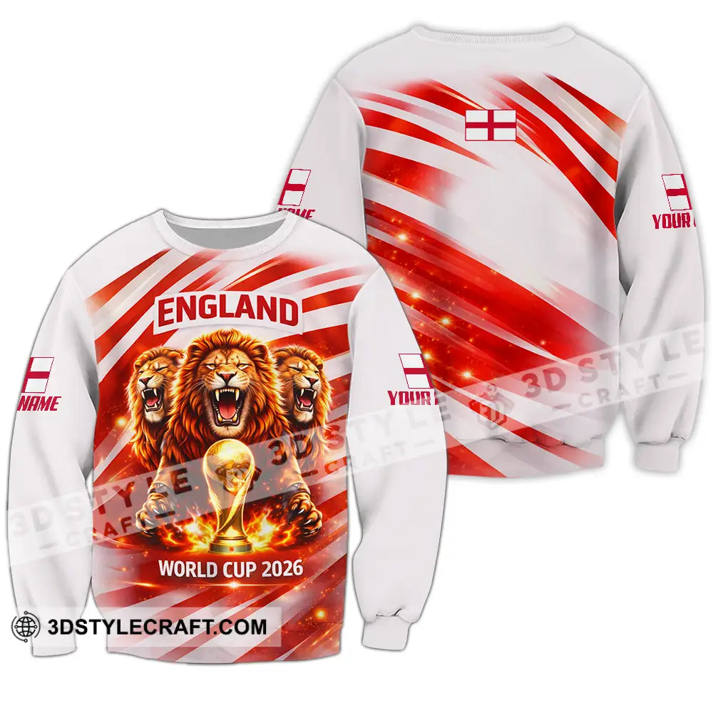 Unisex Shirt - Custom England World Cup 2026 3D Shirt - Long Sleeve / S - T-shirt
