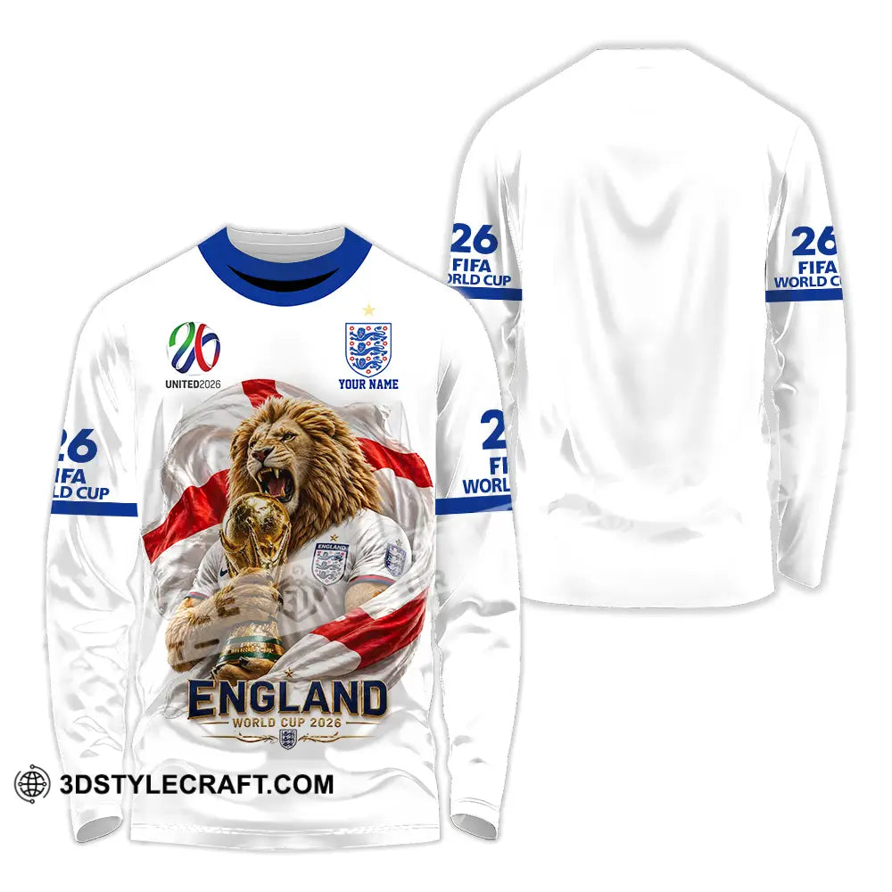 Unisex Shirt - Custom England World Cup 2026 3D Shirt - Long Sleeve Shirt / S - T-shirt