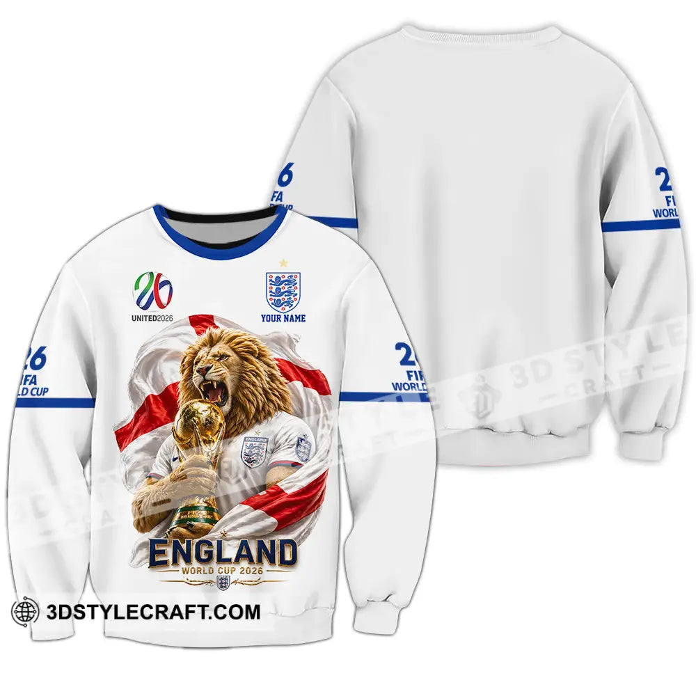 Unisex Shirt - Custom England World Cup 2026 3D Shirt - Long Sleeve / S - T-shirt