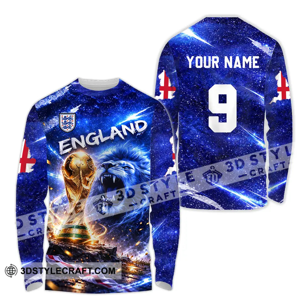 Unisex Shirt - Custom England World Cup 2026 3D Shirt Long Sleeve Shirt / S T-shirt