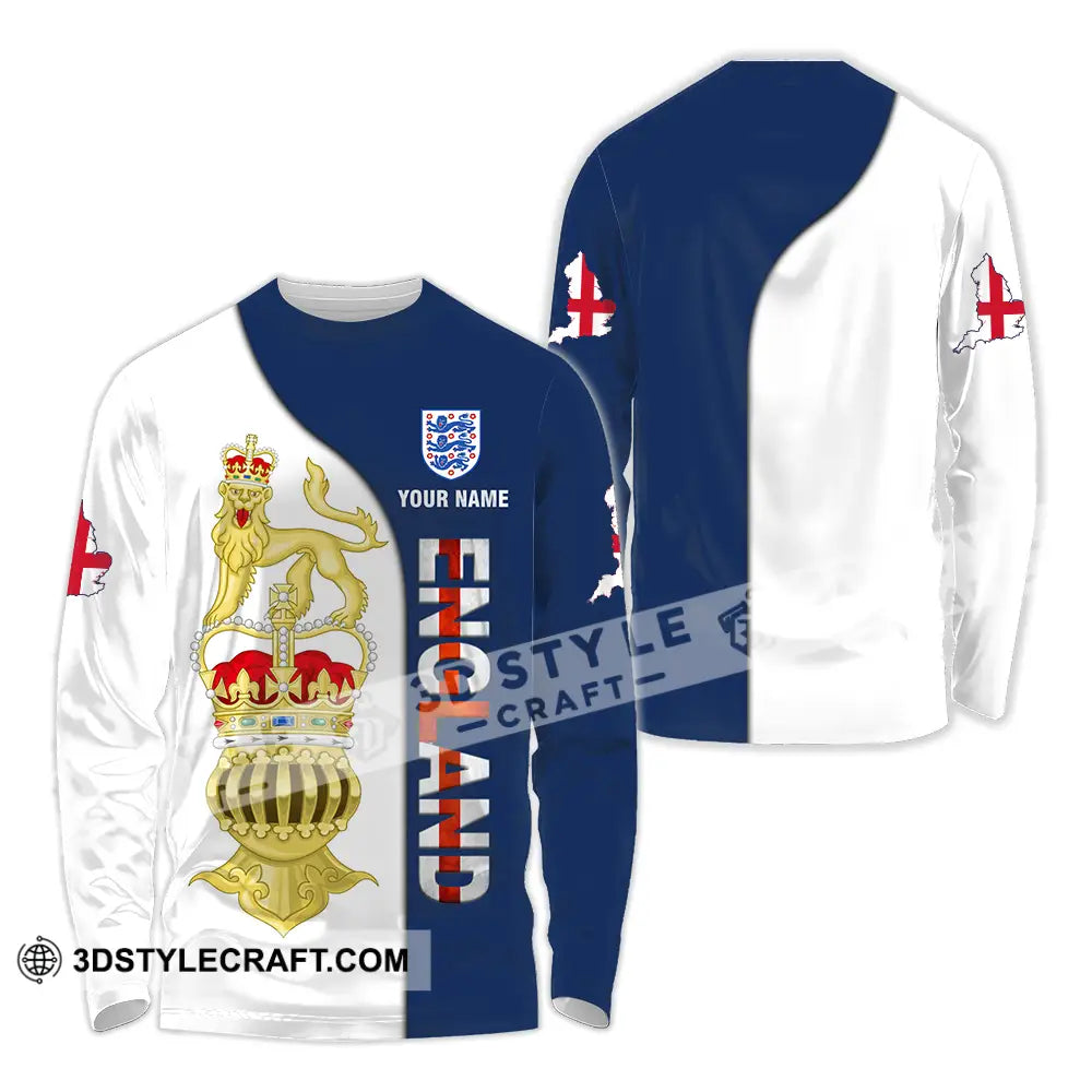Unisex Shirt - Custom England 3D Shirt Long Sleeve Shirt / S T-shirt