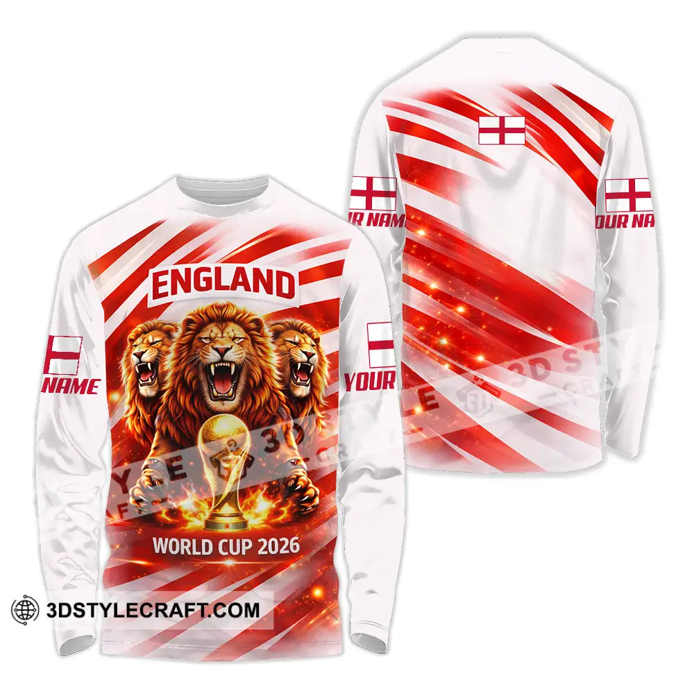 Unisex Shirt - Custom England World Cup 2026 3D Shirt - Long Sleeve Shirt / S - T-shirt
