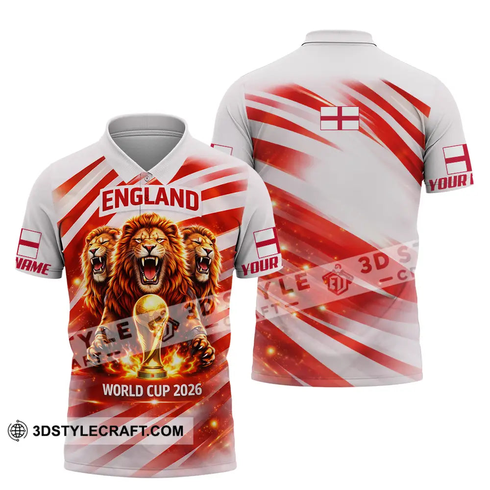 Unisex Shirt - Custom England World Cup 2026 3D Shirt - Polo Shirt / S - T-shirt