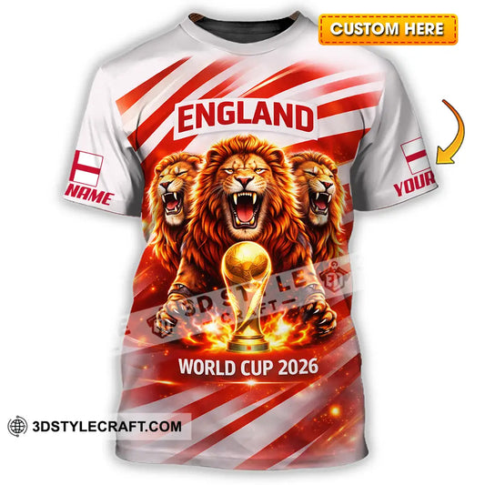 Unisex Shirt - Custom England World Cup 2026 3D Shirt - T-shirt
