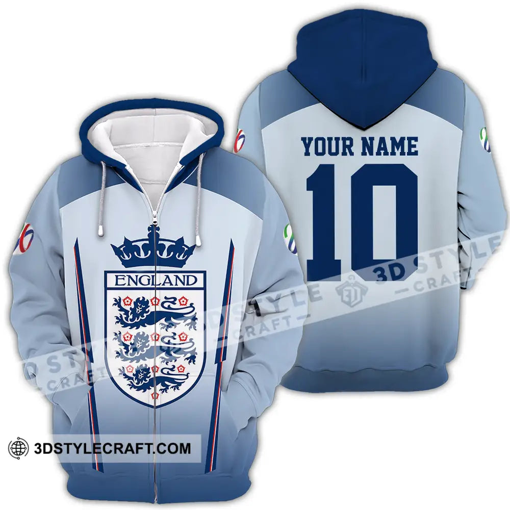 Unisex Shirt - Custom England 3D Shirt Zipper Hoodie / S T-shirt