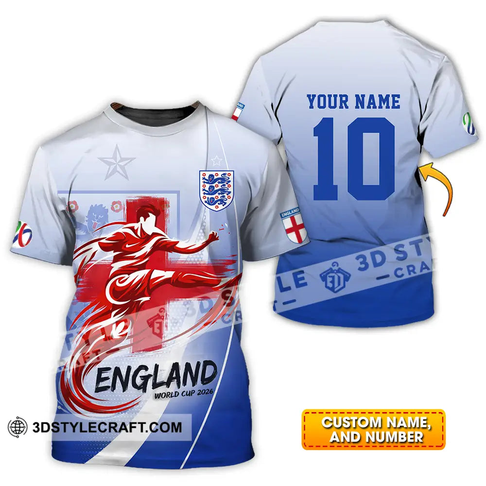 Unisex Shirt - Custom England FIFA World Cup 2026 3D Shirt T-shirt