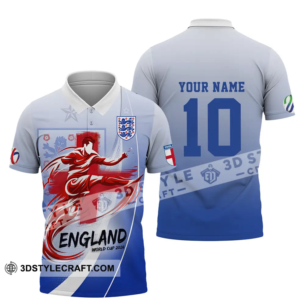 Unisex Shirt - Custom England FIFA World Cup 2026 3D Shirt Polo Shirt / S T-shirt