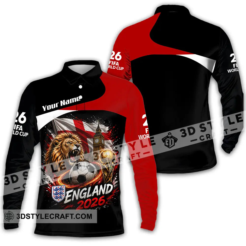 Unisex Shirt - Custom England World Cup 2026 Shirt - Long Sleeve Polo / S - T-shirt