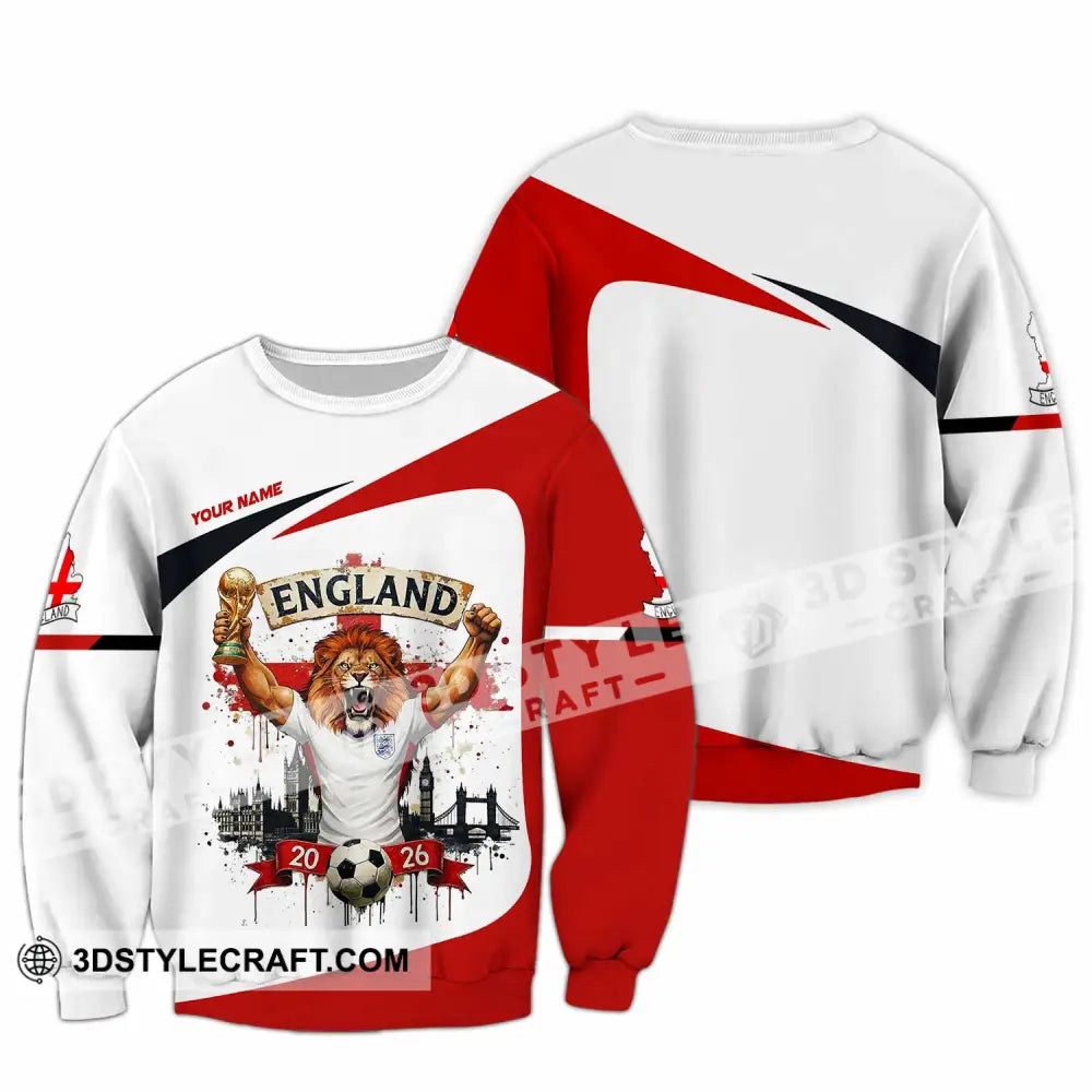 Unisex Shirt - Custom England World Cup 2026 3D Shirt Long Sleeve / S T-shirt