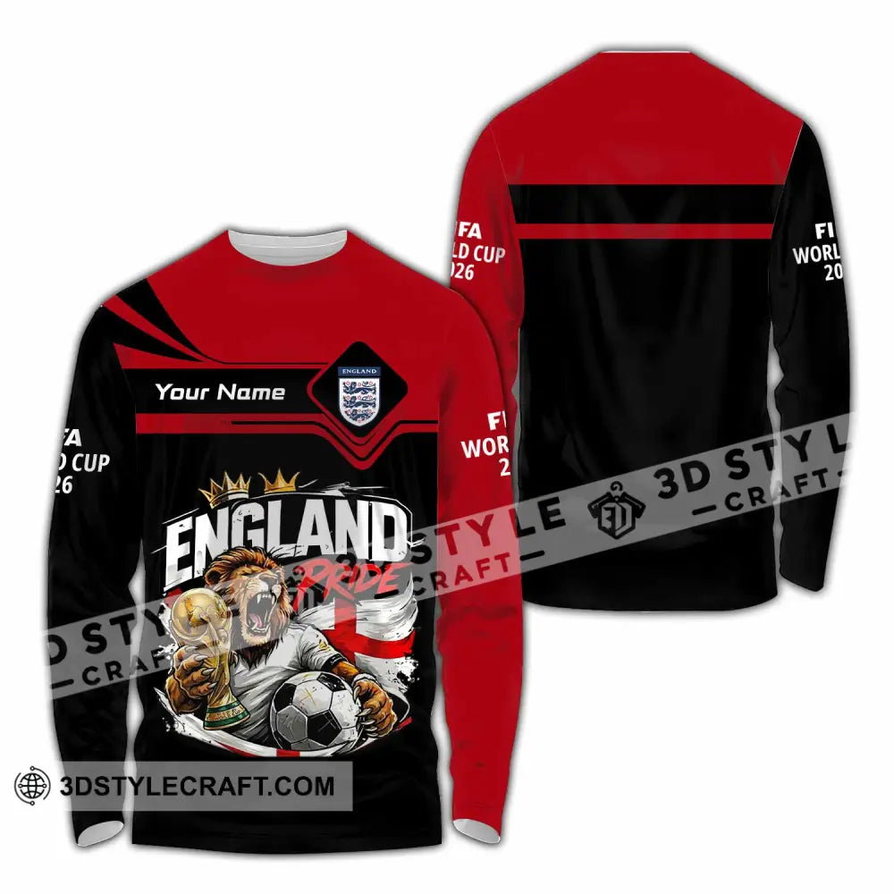 Unisex Shirt - Custom England World Cup 2026 3D Shirt - Long Sleeve Shirt / S - T-shirt