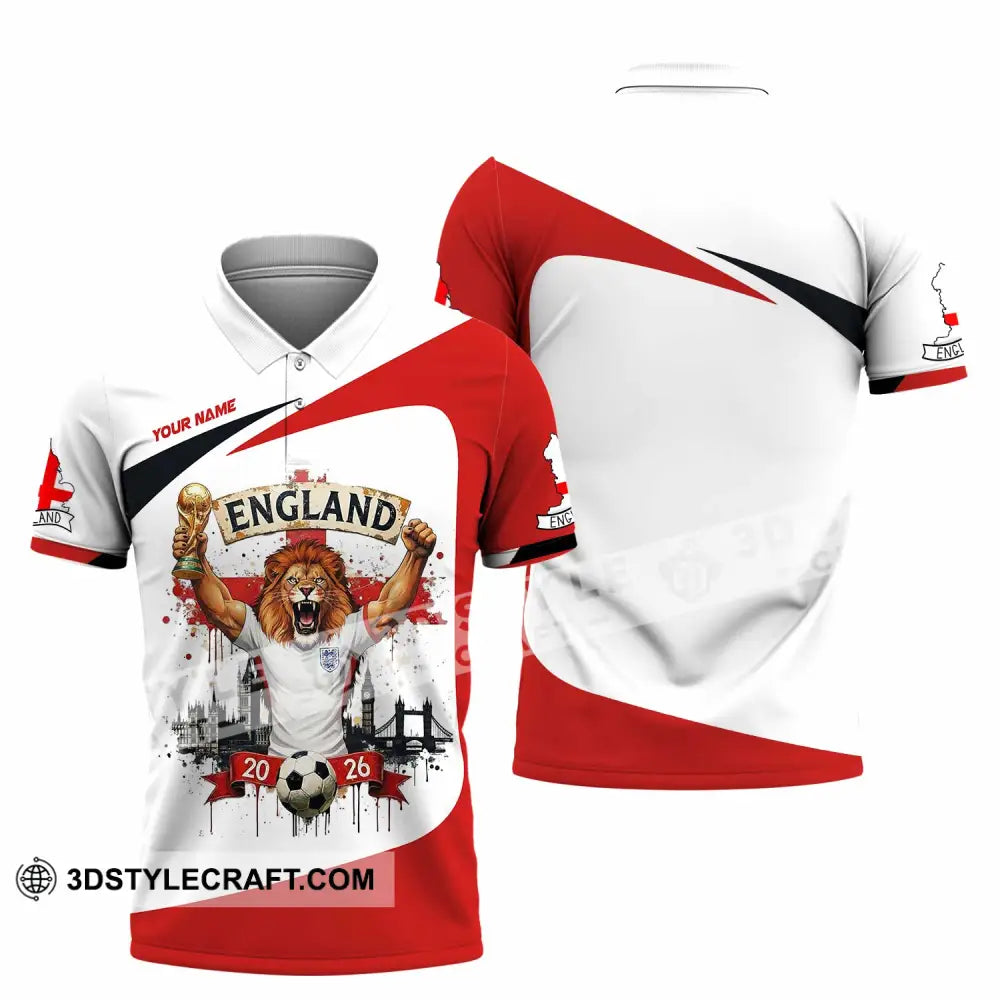 Unisex Shirt - Custom England World Cup 2026 3D Shirt Polo Shirt / S T-shirt