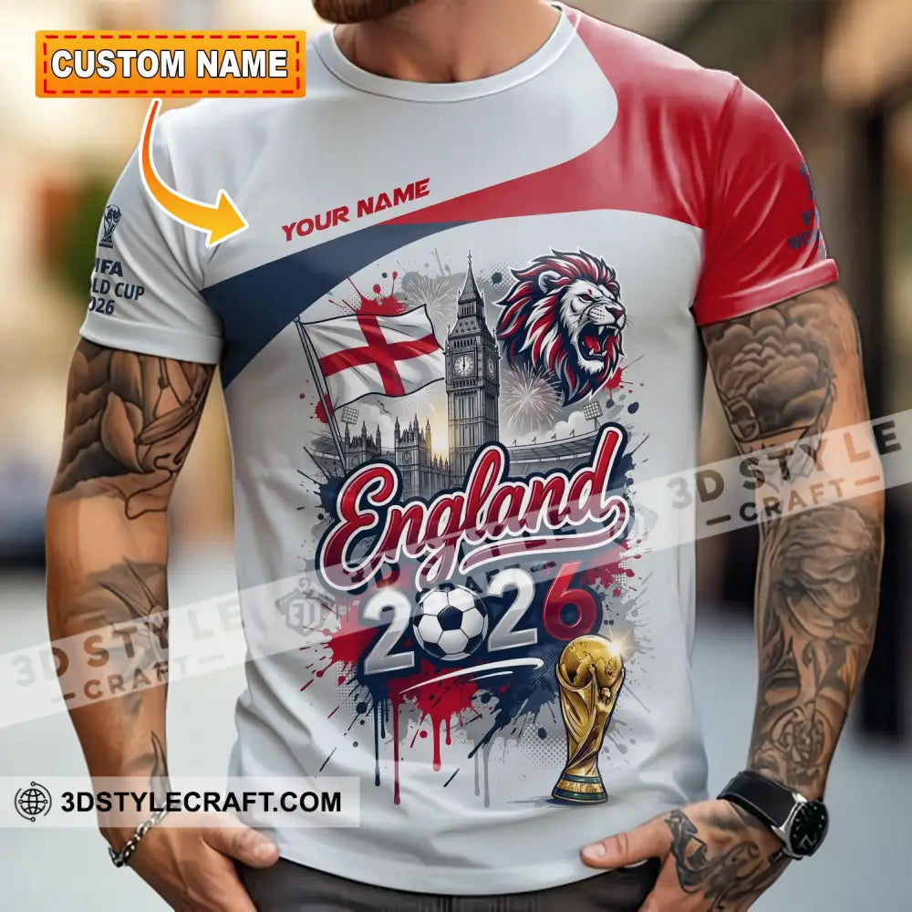Unisex Shirt - Custom England World Cup 2026 3D Shirt - T-shirt