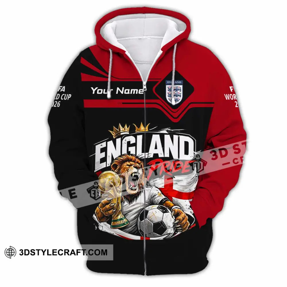 Unisex Shirt - Custom England World Cup 2026 3D Shirt - Zipper Hoodie / S - T-shirt
