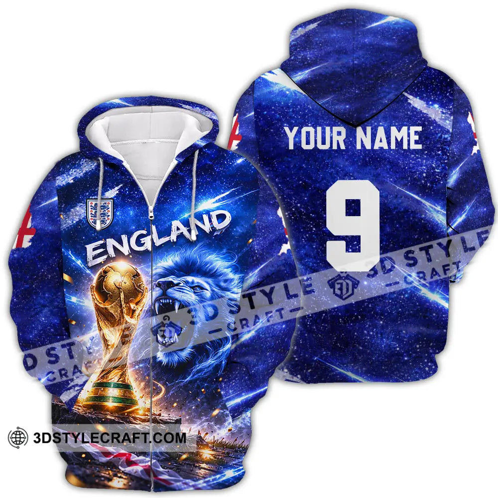 Unisex Shirt - Custom England World Cup 2026 3D Shirt Zipper Hoodie / S T-shirt