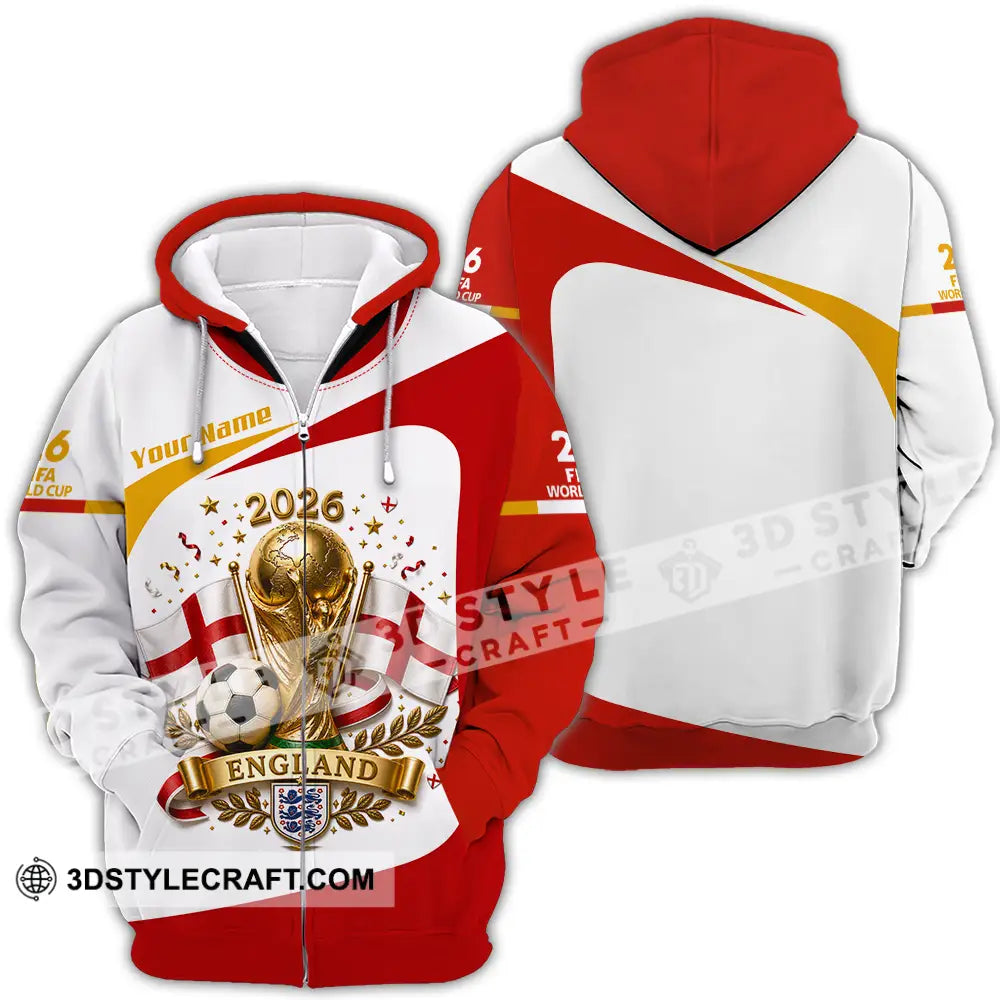 Unisex Shirt - Custom England World Cup 2026 Shirt - Zipper Hoodie / S - T-shirt