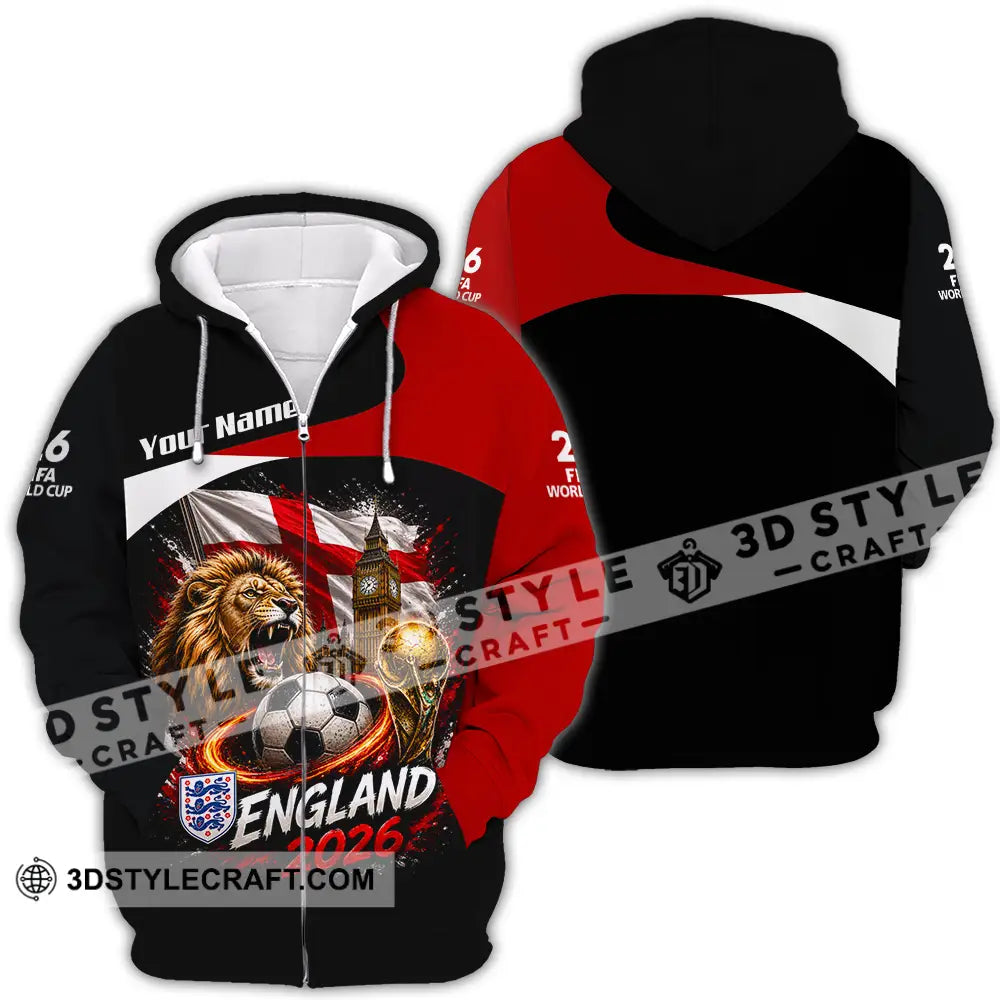 Unisex Shirt - Custom England World Cup 2026 Shirt - Zipper Hoodie / S - T-shirt