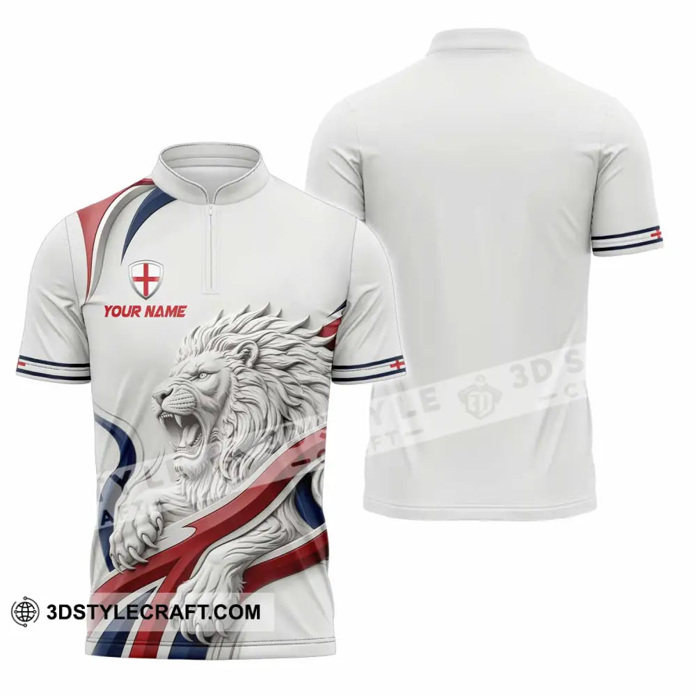 Unisex Shirt - Custom England Shirt - Zipper Polo Shirt / S - T-shirt