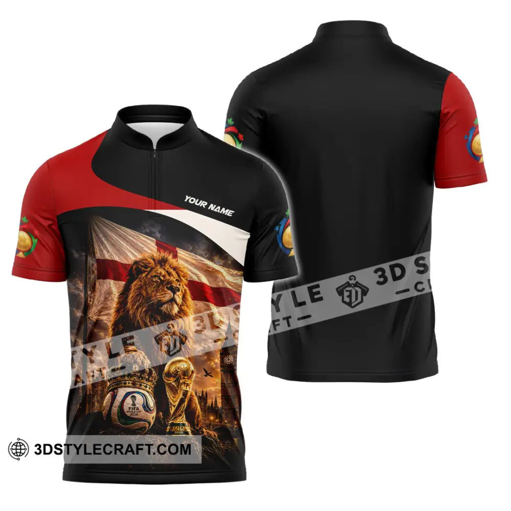 Unisex Shirt - Custom England World Cup 2026 Shirt - Zipper Polo Shirt / S - T-shirt