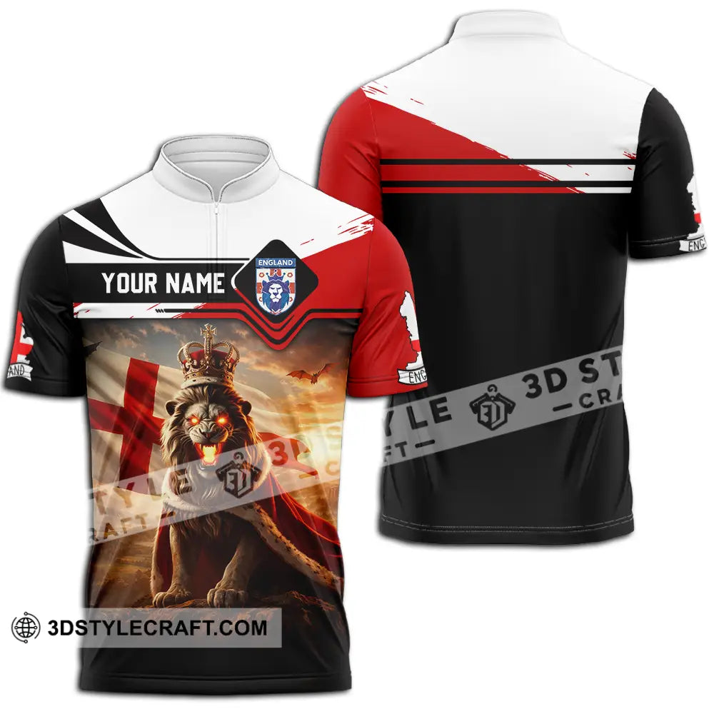 Unisex Shirt - Custom English Lion King 3D Shirt Zipper Polo Shirt / S T-shirt