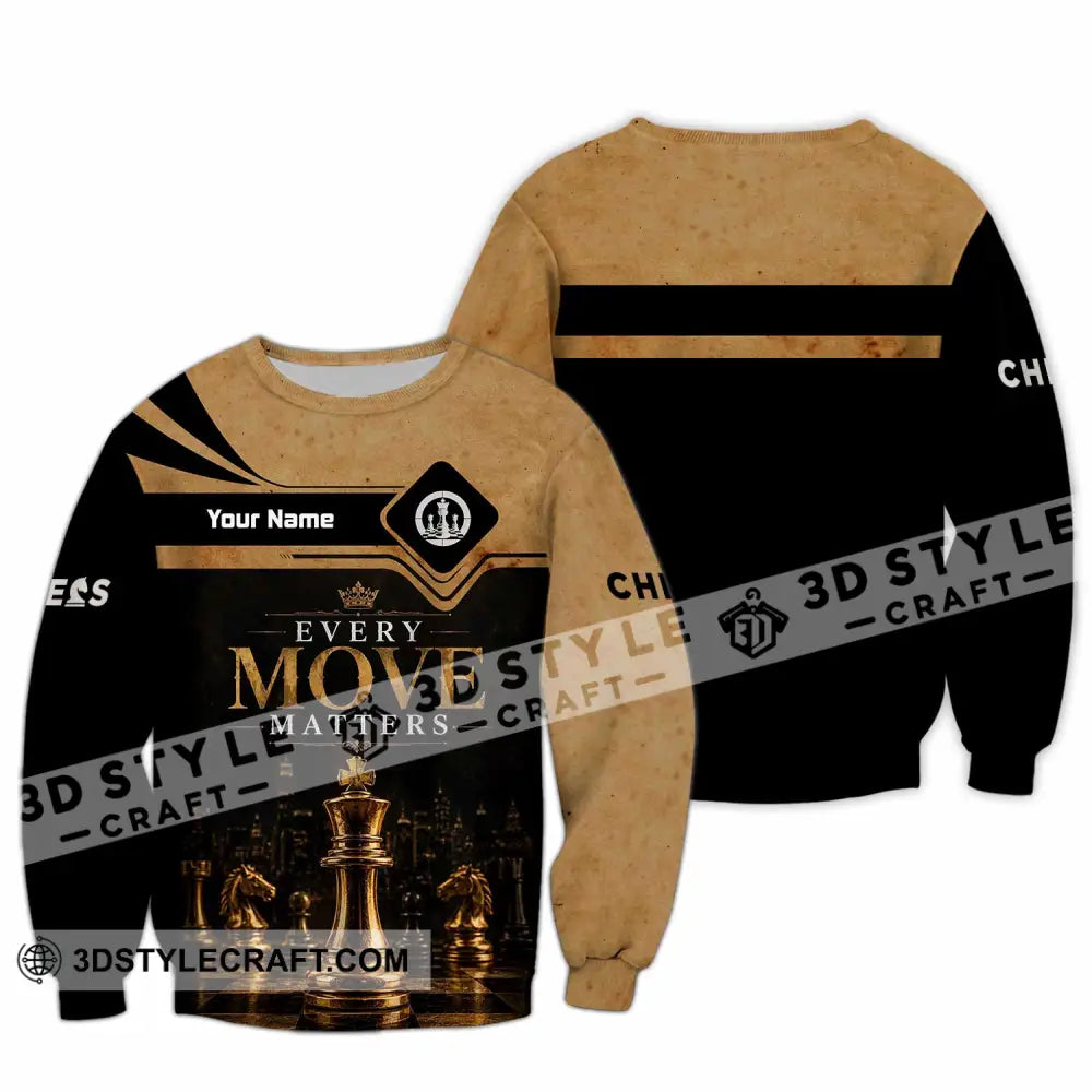 Unisex Shirt - Custom Every Move Matters Chess Shirt - Long Sleeve / S - T-shirt