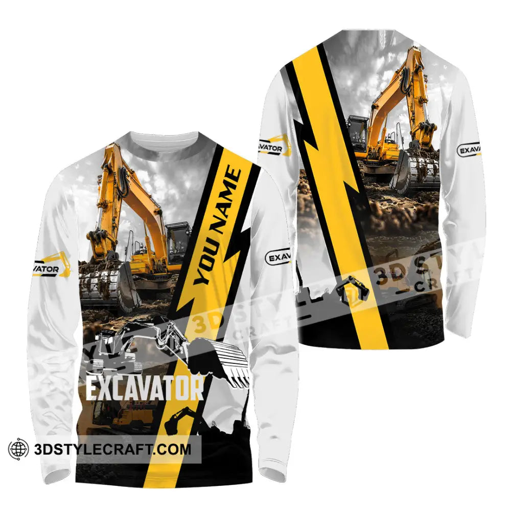 Unisex Shirt - Custom Excavator Shirt - Long Sleeve Shirt / S - T-shirt