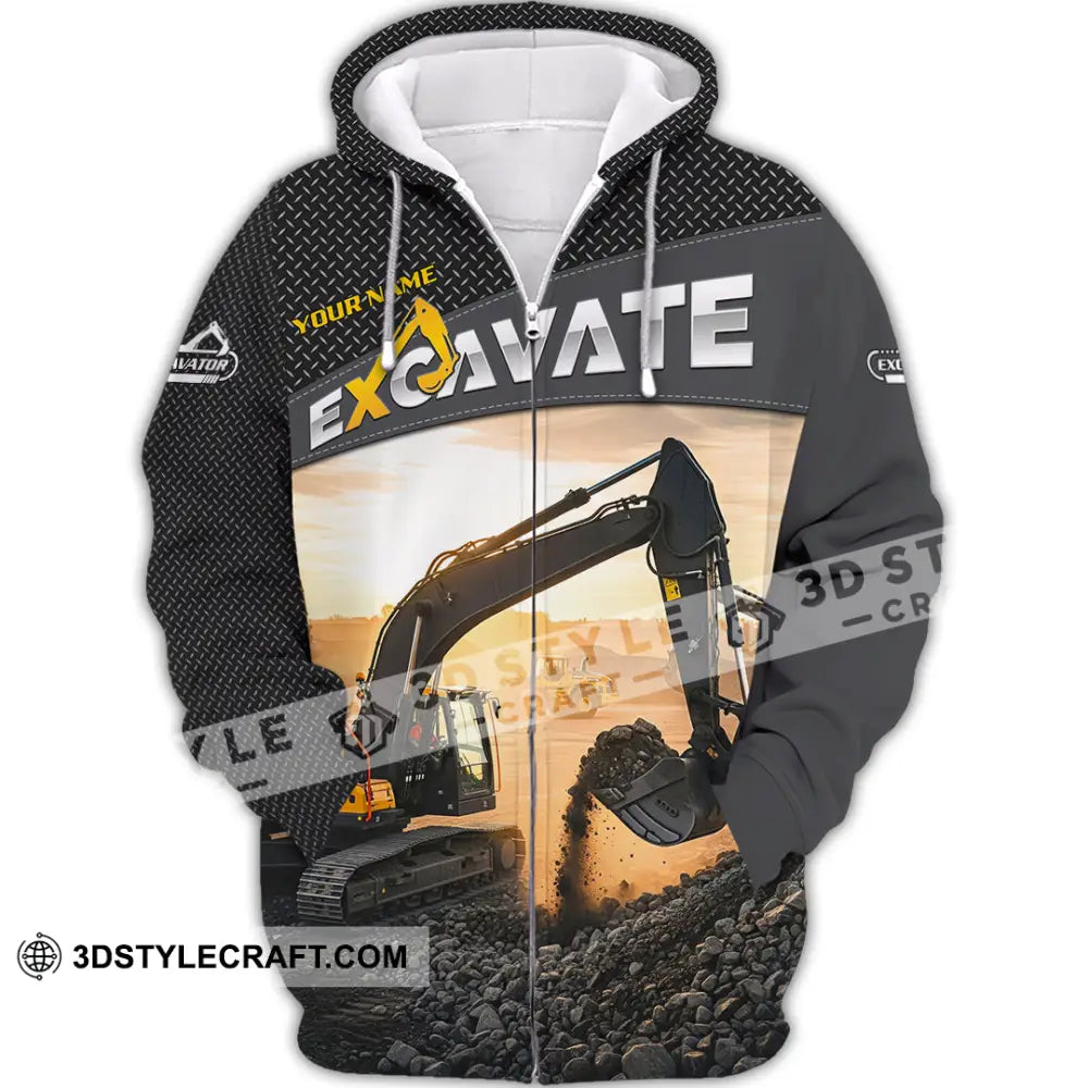 Unisex Shirt - Custom Excavator Shirt - Zipper Hoodie / S - T-shirt
