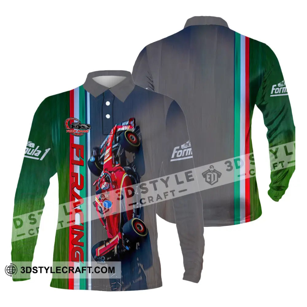 Unisex Shirt - Custom F1 Racing Shirt Long Sleeve Polo / S T-shirt