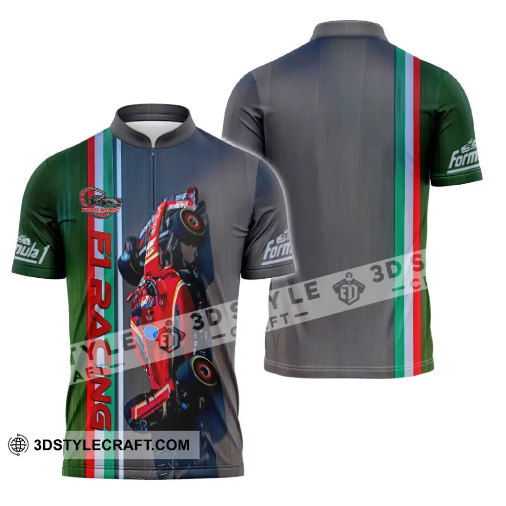 Unisex Shirt - Custom F1 Racing Shirt Zipper Polo Shirt / S T-shirt
