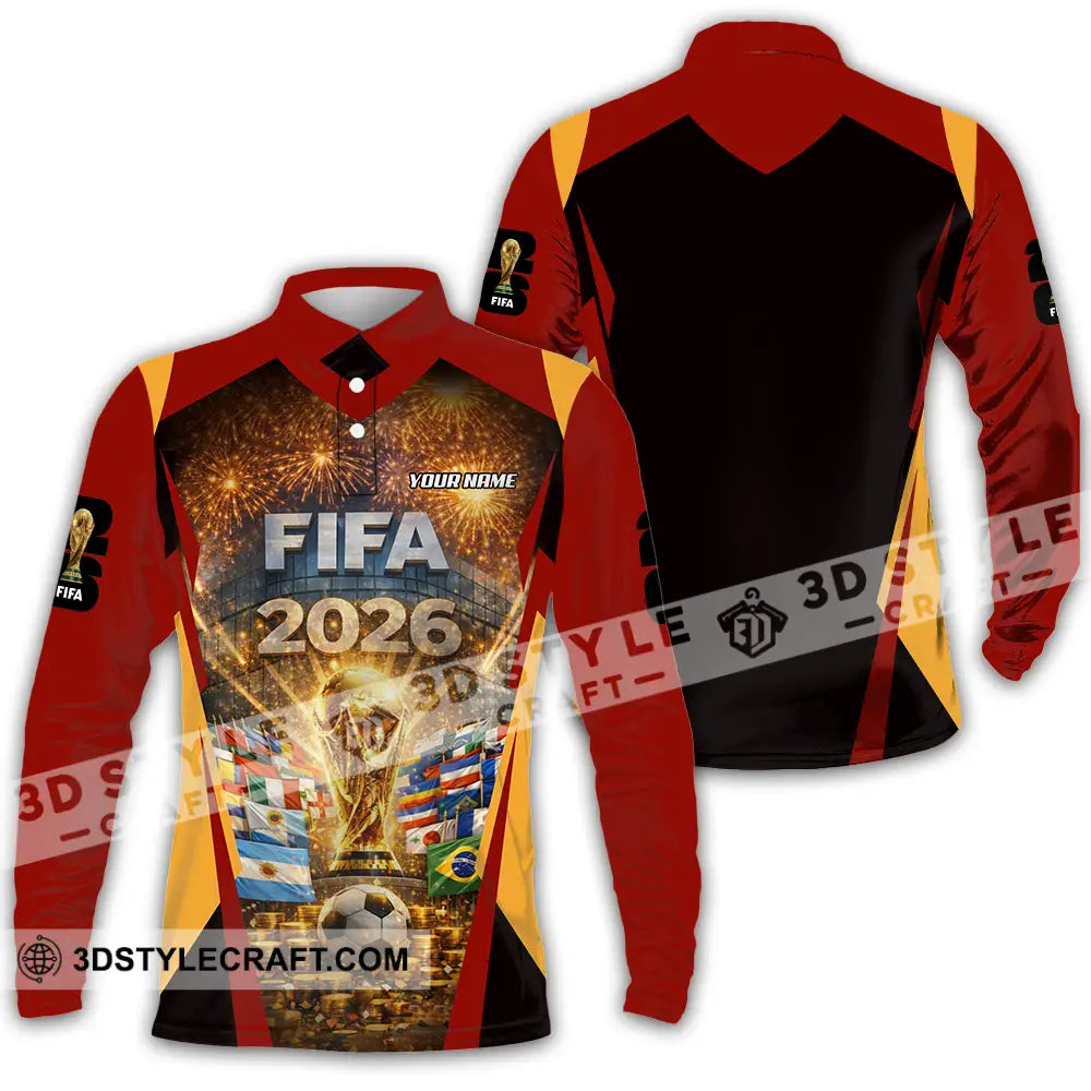 Unisex Shirt - Custom FIFA World Cup 2026 3D Shirt Long Sleeve Polo / S T-shirt