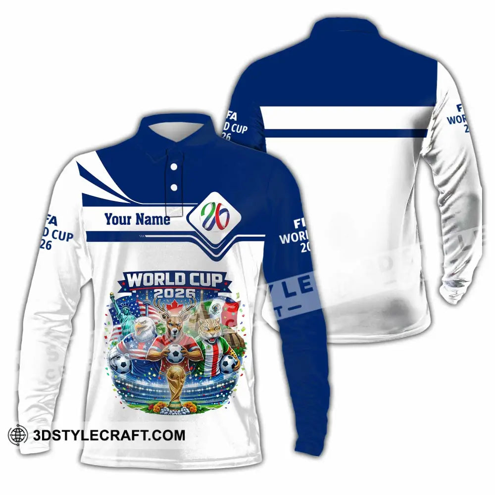 Unisex Shirt - Custom FIFA World Cup 2026 3D Shirt Long Sleeve Polo / S T-shirt