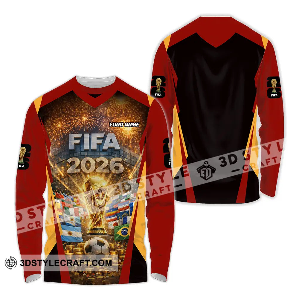 Unisex Shirt - Custom FIFA World Cup 2026 3D Shirt Long Sleeve Shirt / S T-shirt