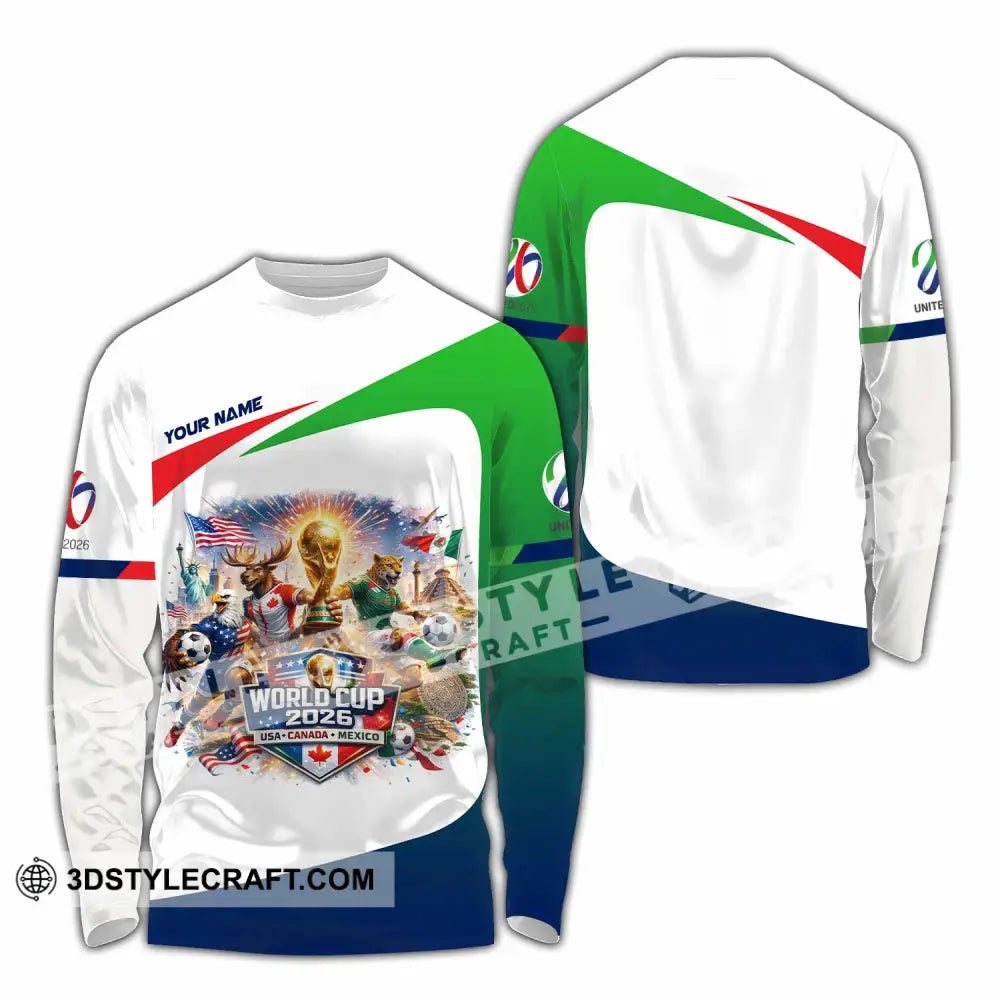 Unisex Shirt - Custom FIFA World Cup 2026 3D Shirt Long Sleeve Shirt / S T-shirt