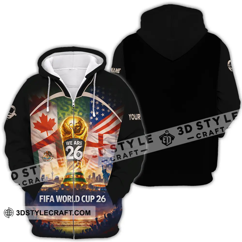 Unisex Shirt - Custom FIFA World Cup 2026 3D Shirt Zipper Hoodie / S T-shirt