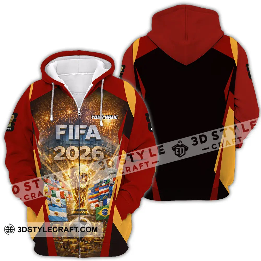 Unisex Shirt - Custom FIFA World Cup 2026 3D Shirt Zipper Hoodie / S T-shirt