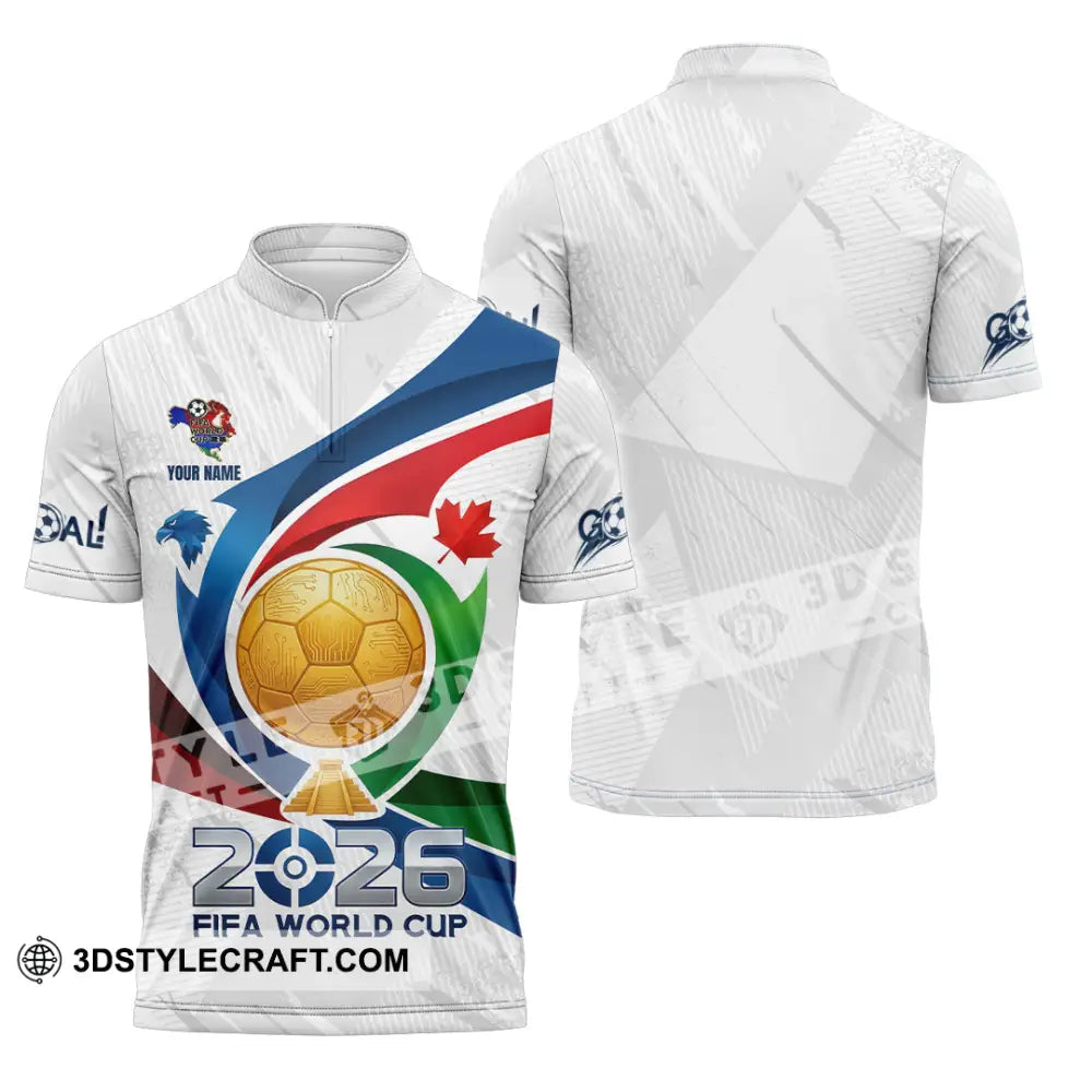 Unisex Shirt - Custom FIFA World Cup 2026 3D Shirt Zipper Polo Shirt / S T-shirt