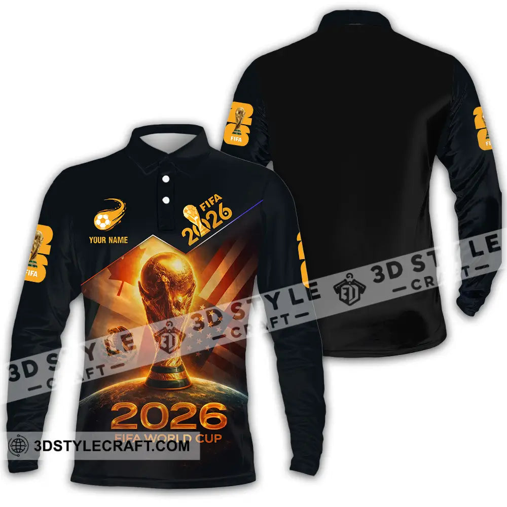 Unisex Shirt - Custom Fifa World Cup 2026 3D Shirt Long Sleeve Polo / S T-shirt