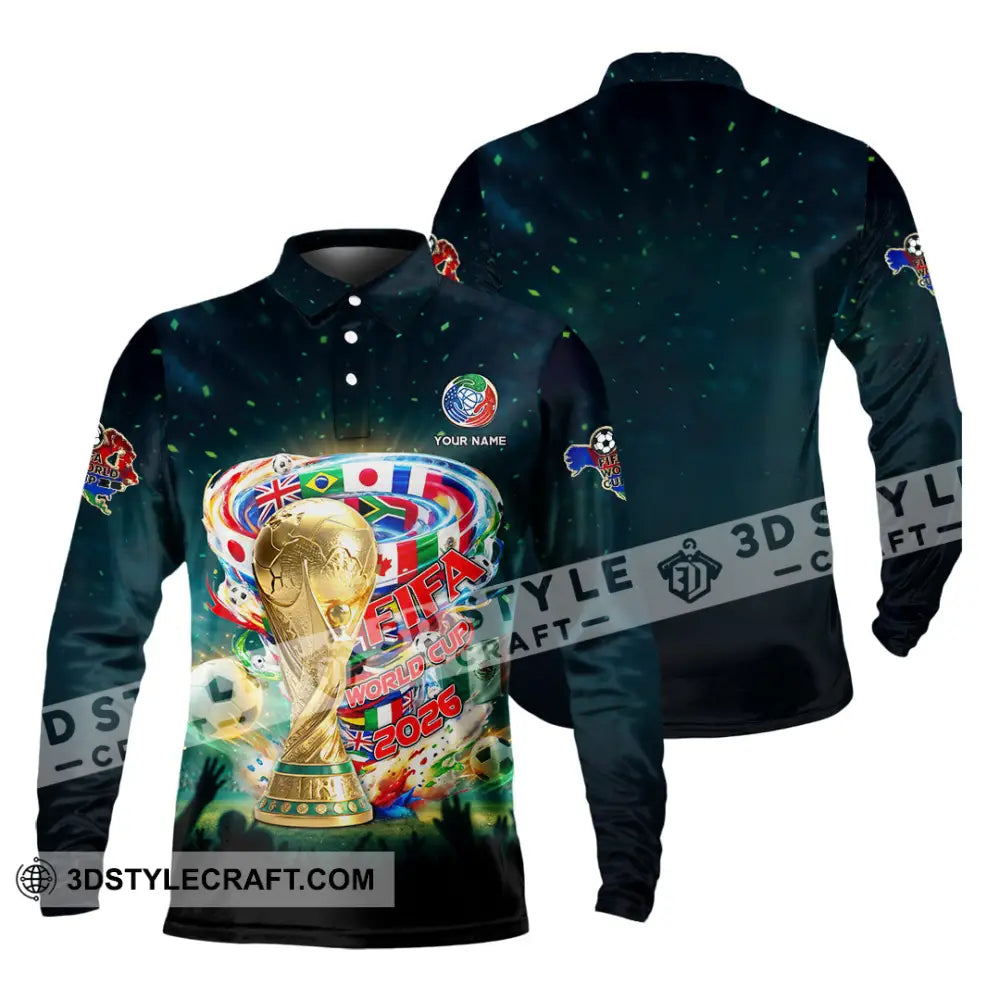 Unisex Shirt - Custom FIFA World Cup 2026 3D Shirt Long Sleeve Polo / S T-shirt