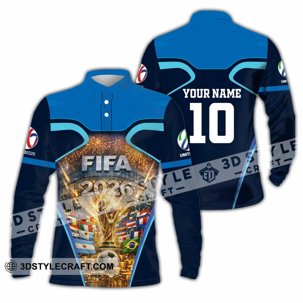 Unisex Shirt - Custom Fifa World Cup 2026 3D Shirt Long Sleeve Polo / S T-shirt