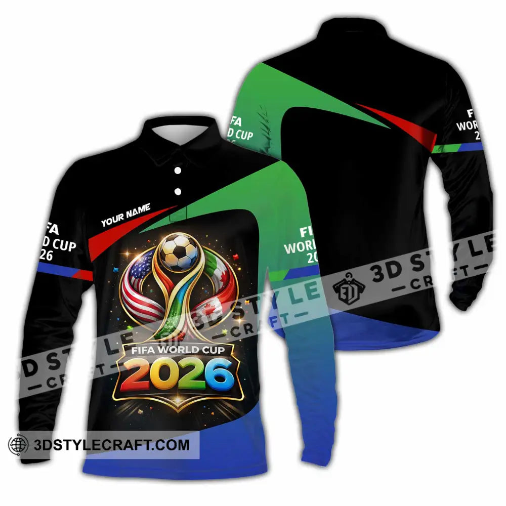 Unisex Shirt - Custom Fifa World Cup 2026 3D Shirt - Long Sleeve Polo / S - T-shirt