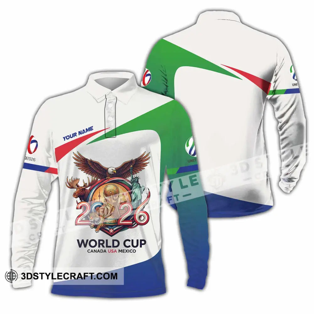 Unisex Shirt - Custom Fifa World Cup 2026 3D Shirt Long Sleeve Polo / S T-shirt