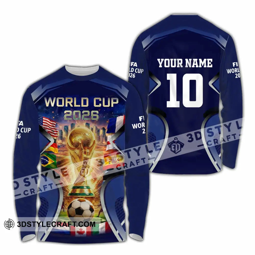 Unisex Shirt - Custom FIFA World Cup 2026 3D Shirt Long Sleeve Shirt / S T-shirt