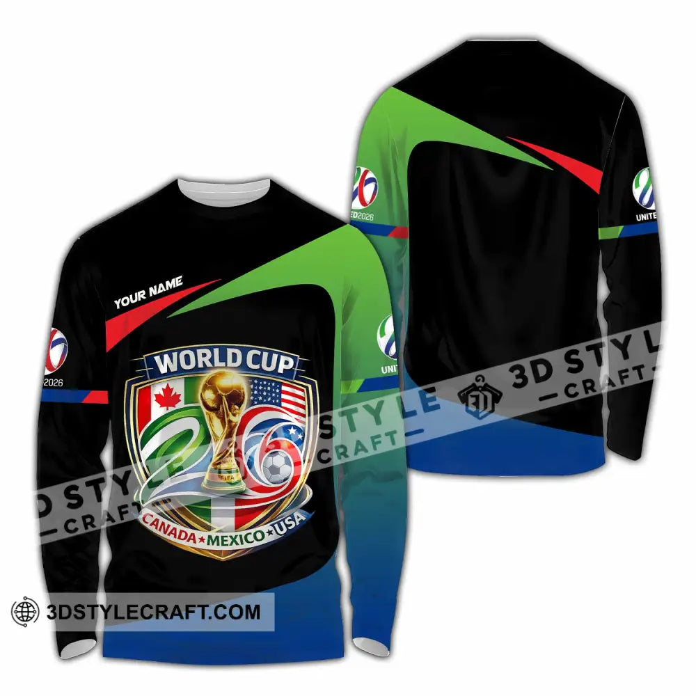 Unisex Shirt - Custom Fifa World Cup 2026 3D Shirt Long Sleeve Shirt / S T-shirt