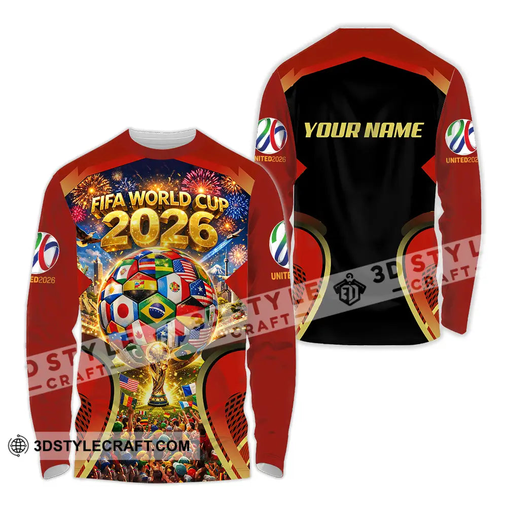 Unisex Shirt - Custom FIFA World Cup 2026 3D Shirt Long Sleeve Shirt / S T-shirt