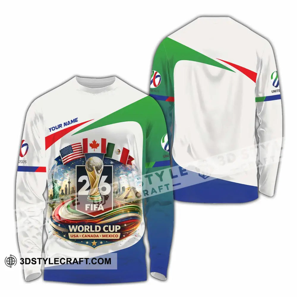 Unisex Shirt - Custom Fifa World Cup 2026 3D Shirt Long Sleeve Shirt / S T-shirt