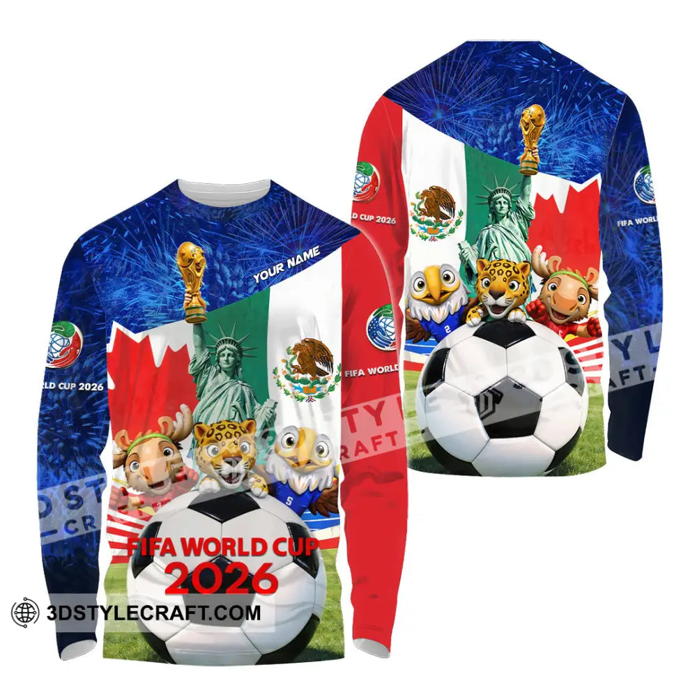 Unisex Shirt - Custom FIFA World Cup 2026 3D Shirt Long Sleeve Shirt / S T-shirt