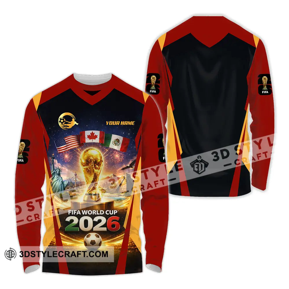 Unisex Shirt - Custom Fifa World Cup 2026 3D Shirt Long Sleeve Shirt / S T-shirt