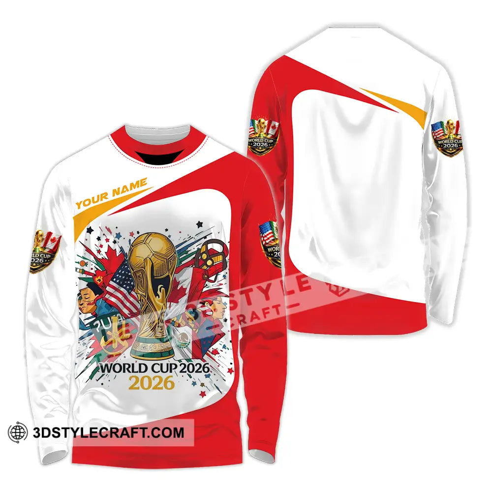 Unisex Shirt - Custom FIFA World Cup 2026 3D Shirt Long Sleeve Shirt / S T-shirt