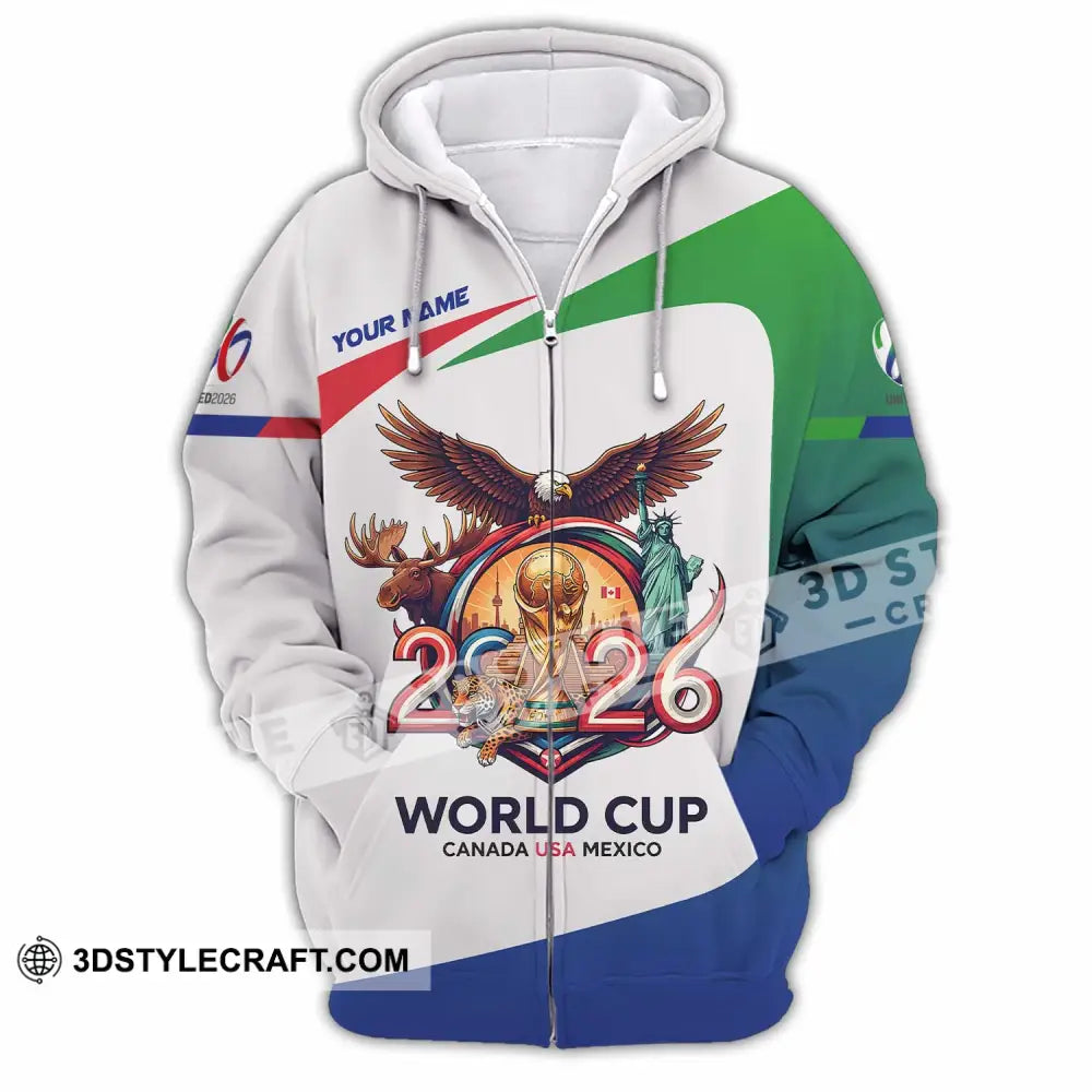 Unisex Shirt - Custom Fifa World Cup 2026 3D Shirt Zipper Hoodie / S T-shirt